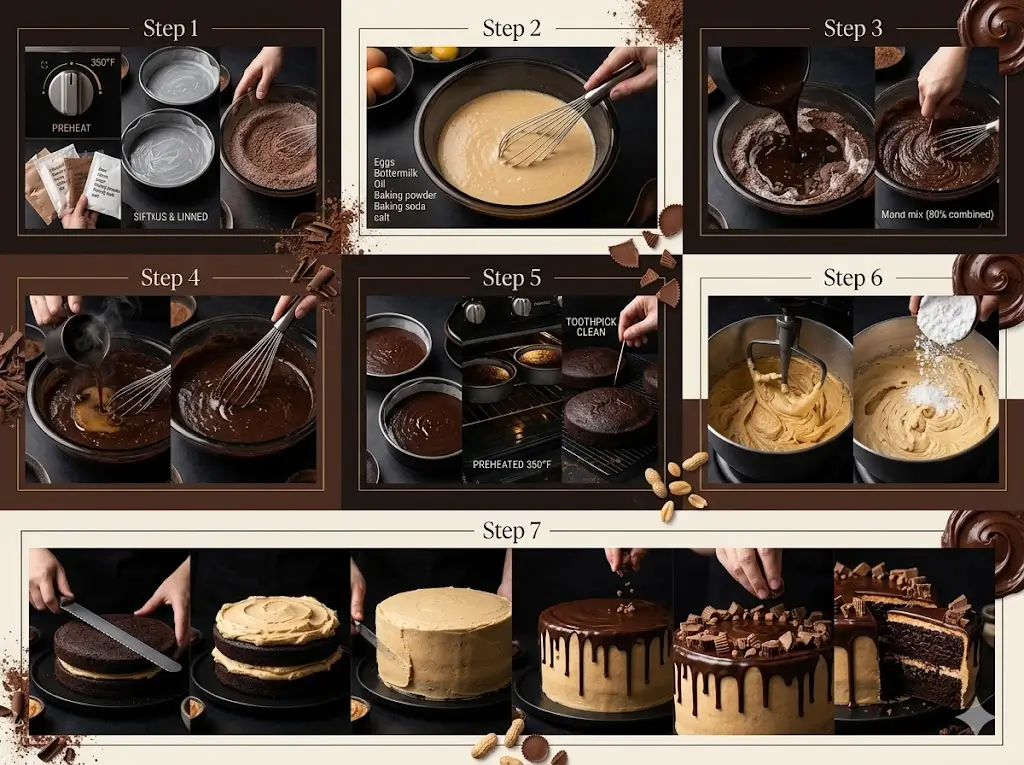 Peanut Butter Cup Chocolate Cake 7 Best Steps