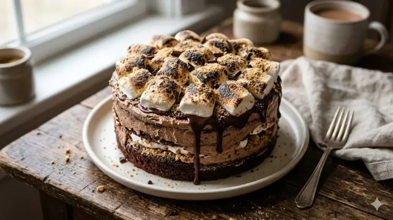 Toasted Marshmallow S'mores Cake 7 Best Baking Steps
