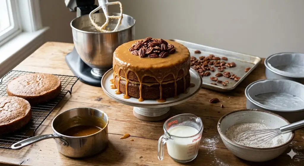 Maple Pecan Praline Cake 5 Best Baking Steps